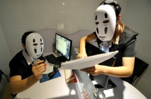 Staffs Wear No-Face Masks To Reduce Pressure During Working Time In Handan
